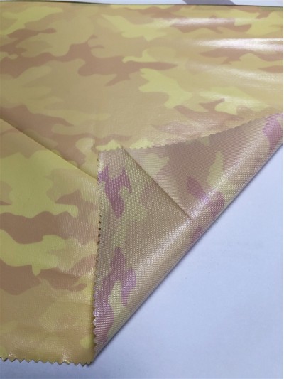 DG-PGSG  PSZZ19130  20D特立可得+TPU印花膜-玫紅 粉黃迷彩  56''  52±5gsm 100%poly   MOQ:1500y 45度照